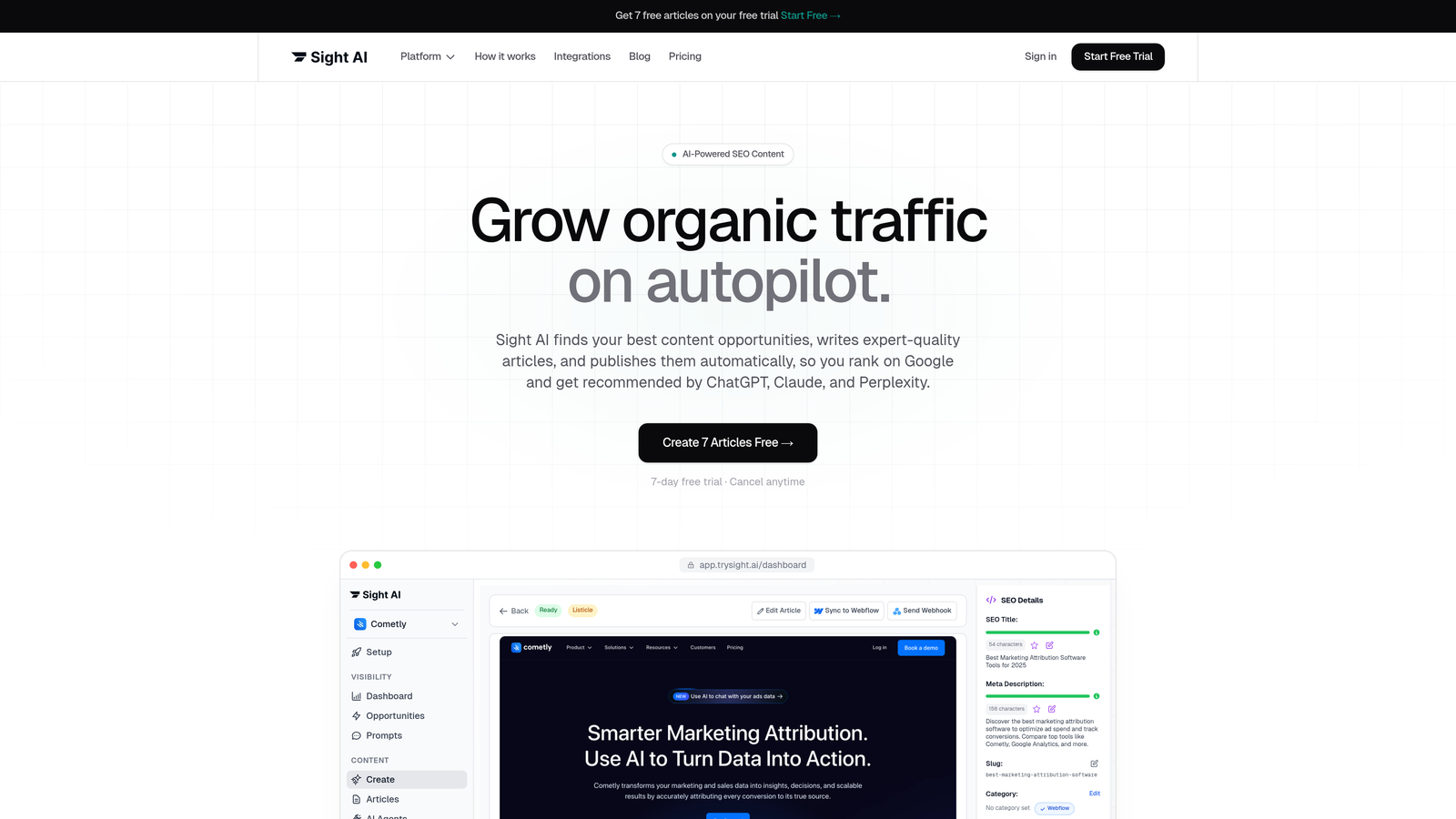 Screenshot of Sight AI website