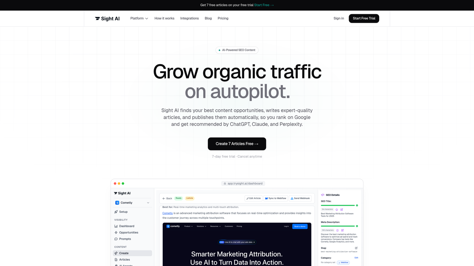 Screenshot of Sight AI website