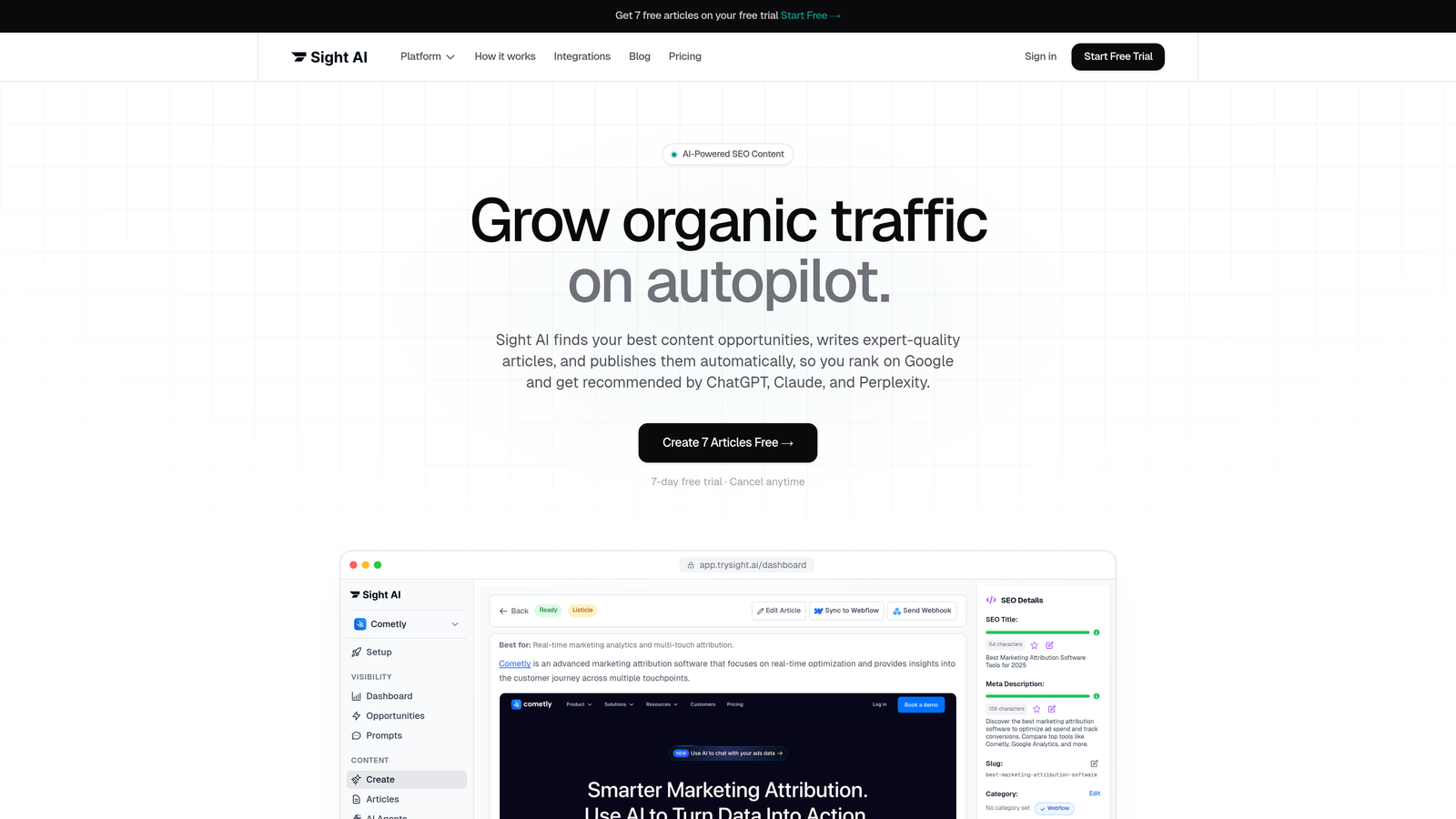 Screenshot of Sight AI website