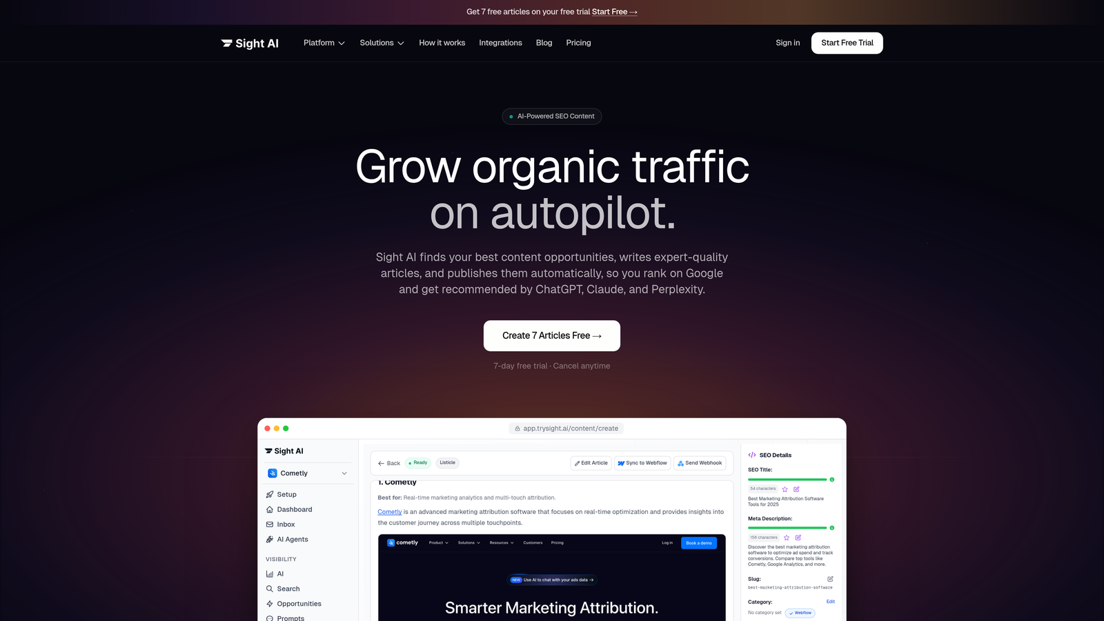 Screenshot of Sight AI website