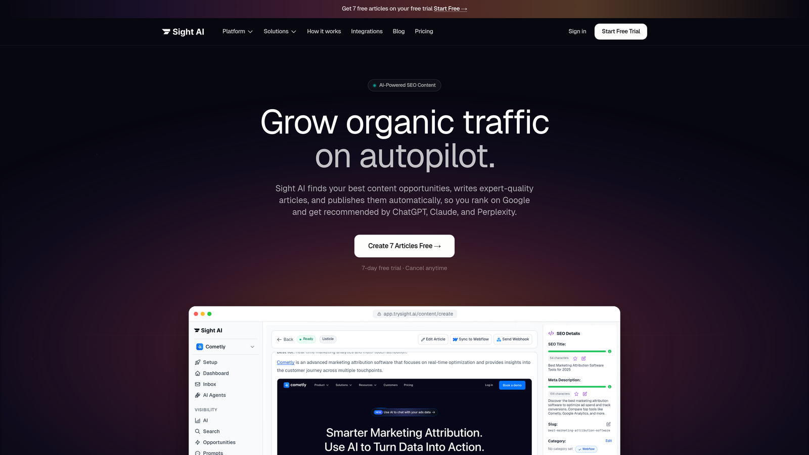 Screenshot of Sight AI website