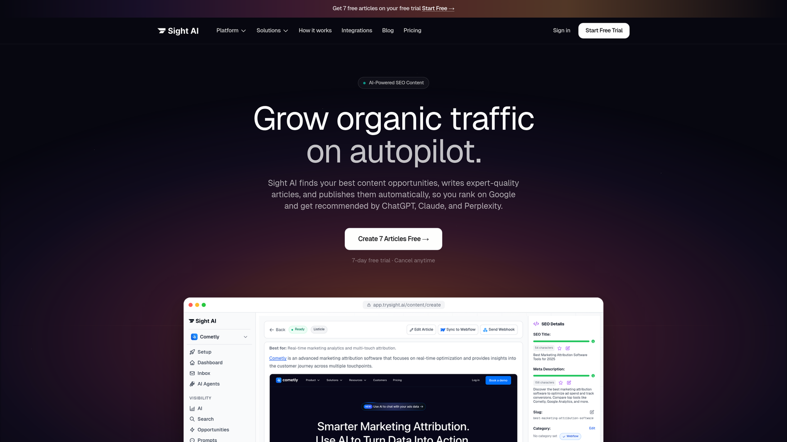 Screenshot of Sight AI website