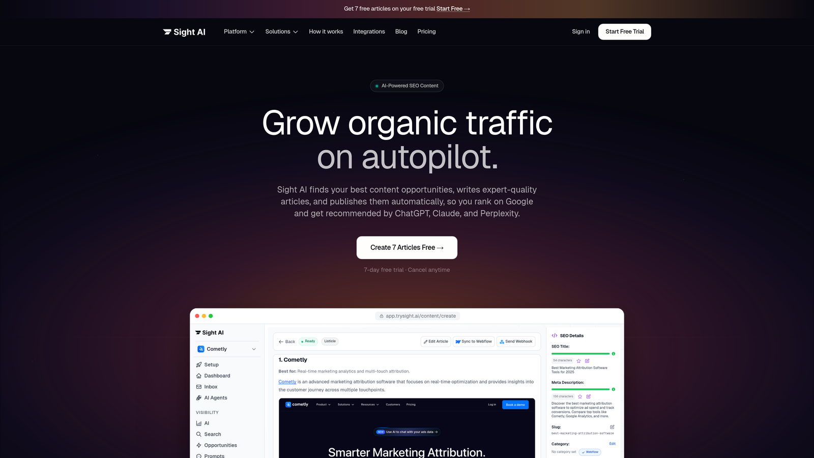 Screenshot of Sight AI website