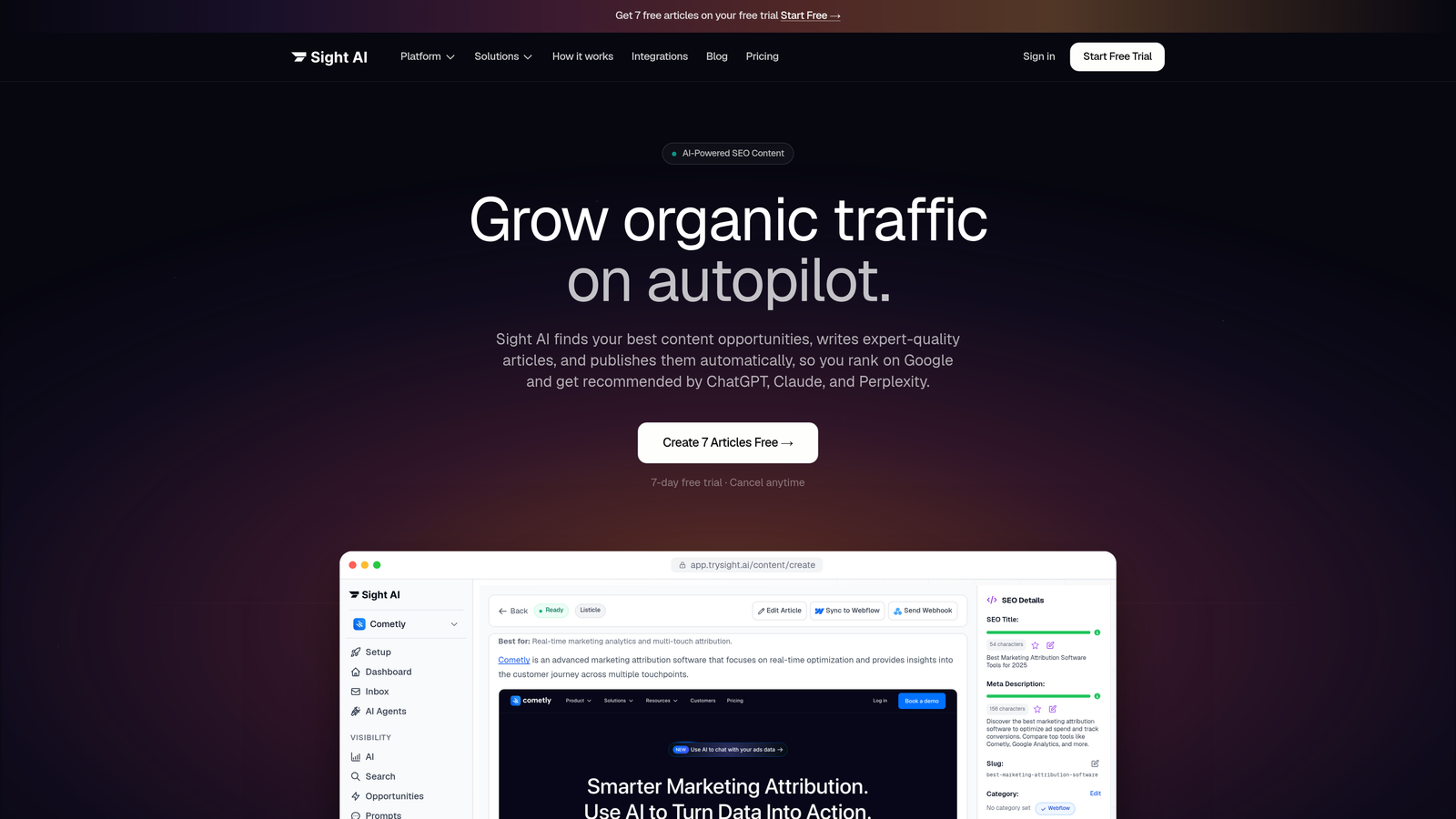 Screenshot of Sight AI website