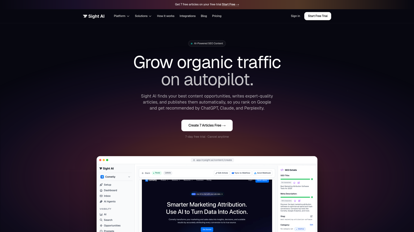 Screenshot of Sight AI website