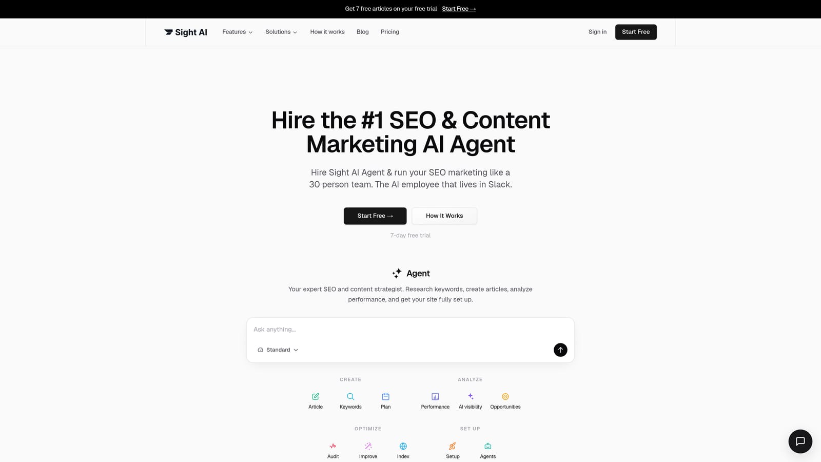 Screenshot of Sight AI website