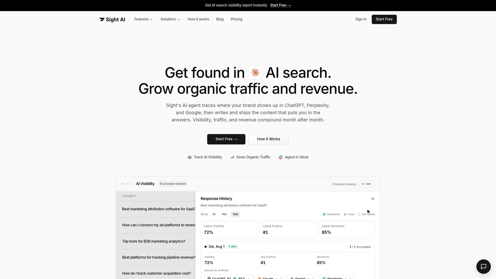 Screenshot of Sight AI website