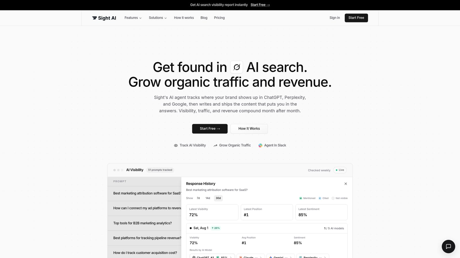 Screenshot of Sight AI website