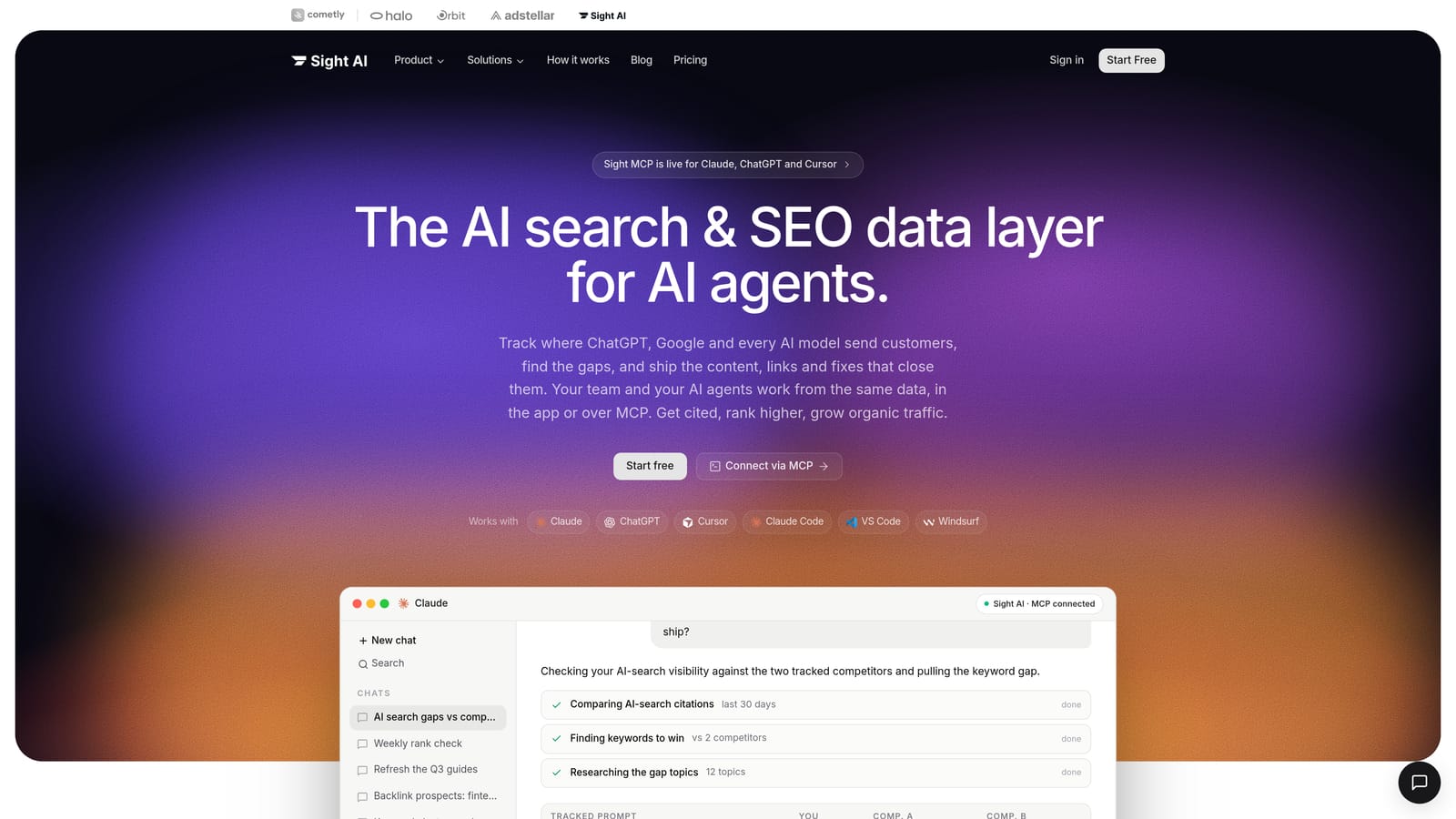 Screenshot of Sight AI website