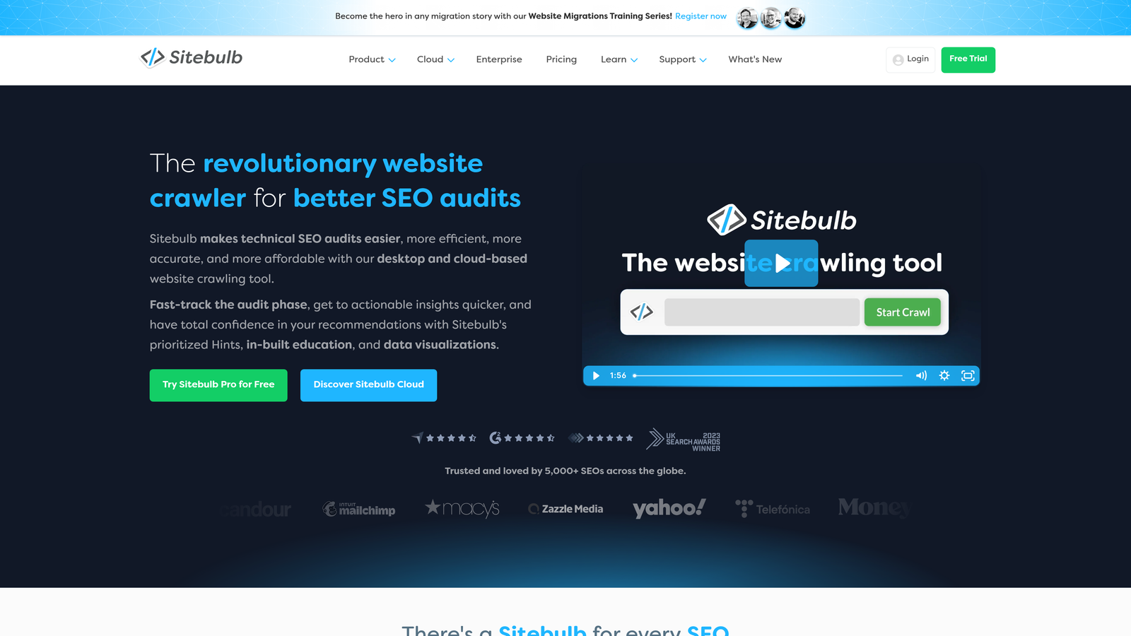 Screenshot of Sitebulb website