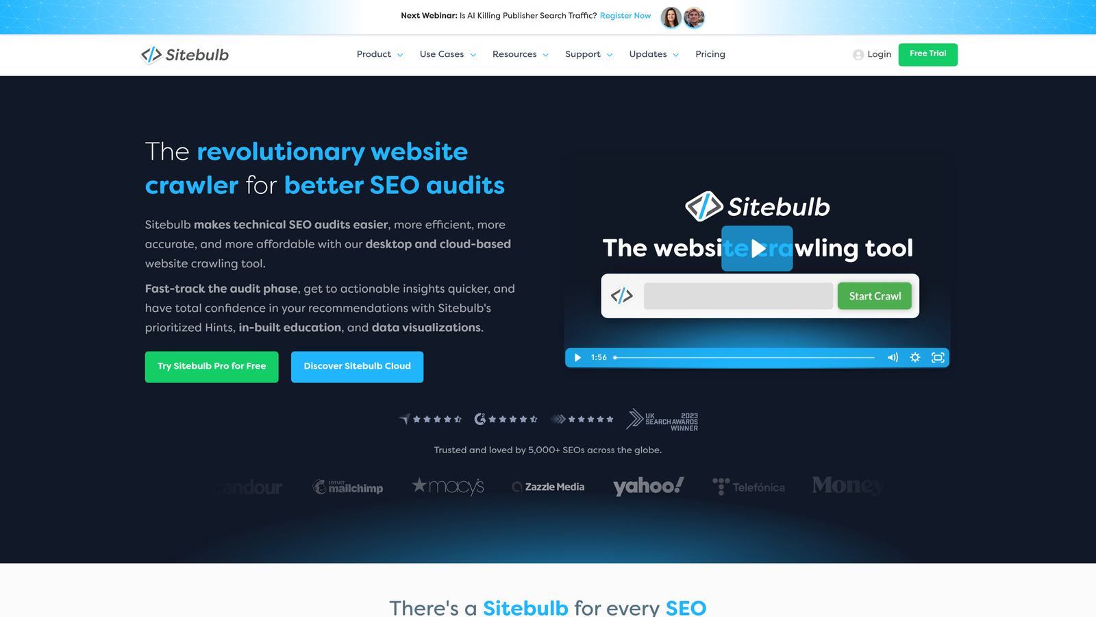 Screenshot of Sitebulb website