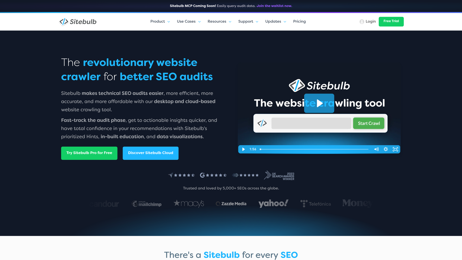 Screenshot of Sitebulb website