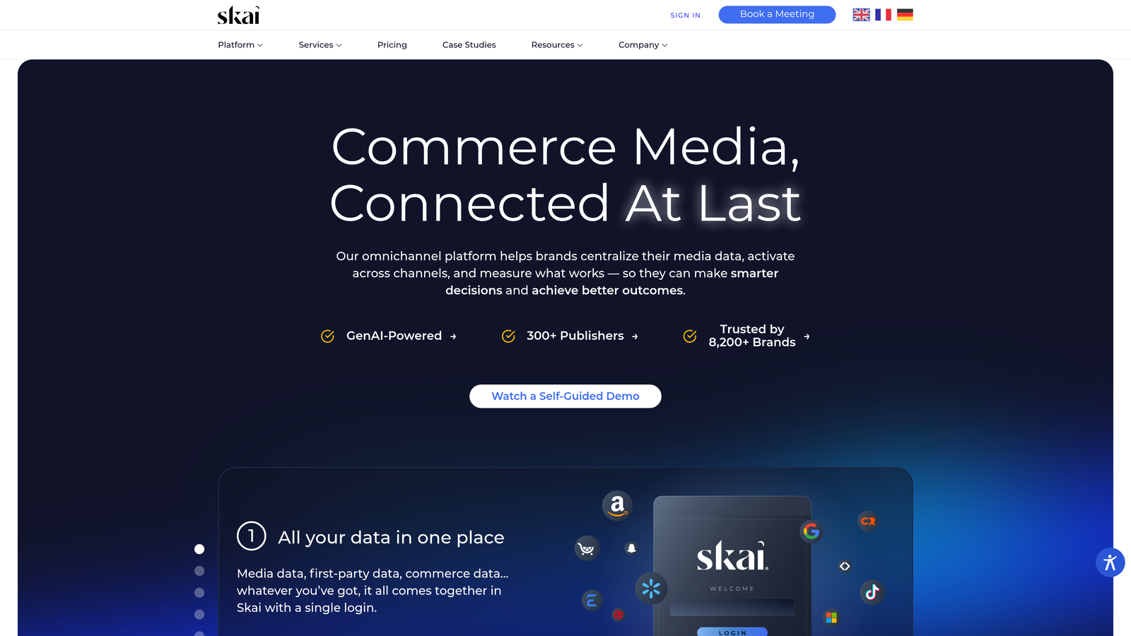 Screenshot of Skai website