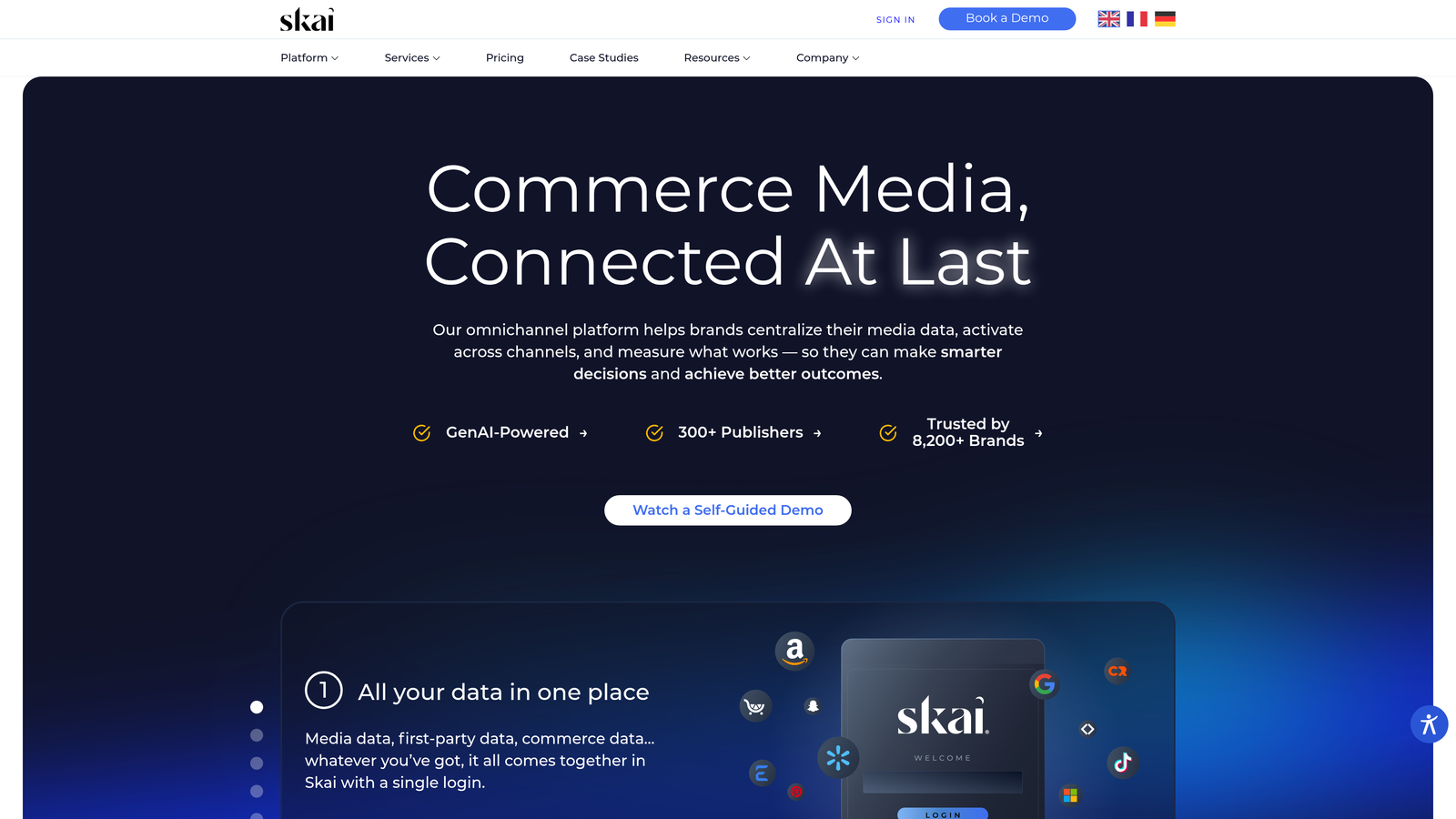 Screenshot of Skai website