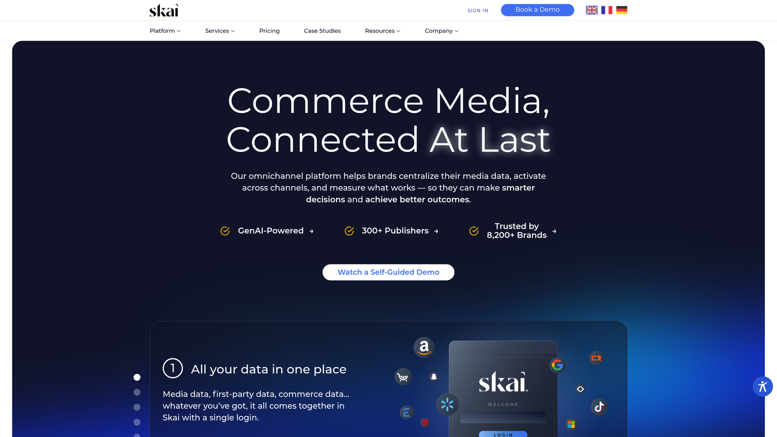 Screenshot of Skai website