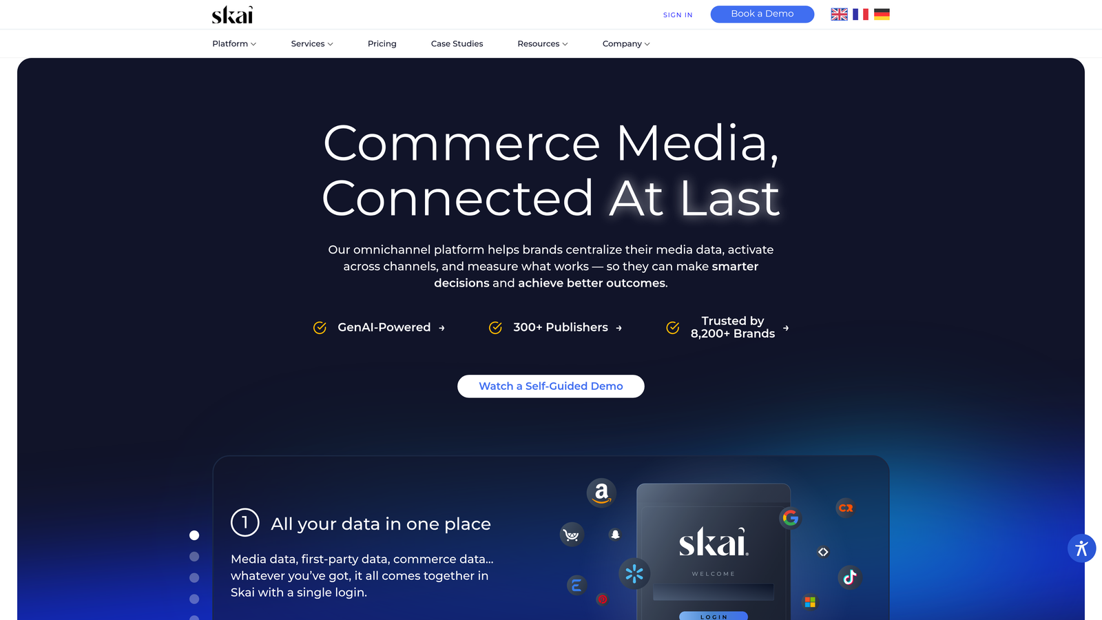 Screenshot of Skai website