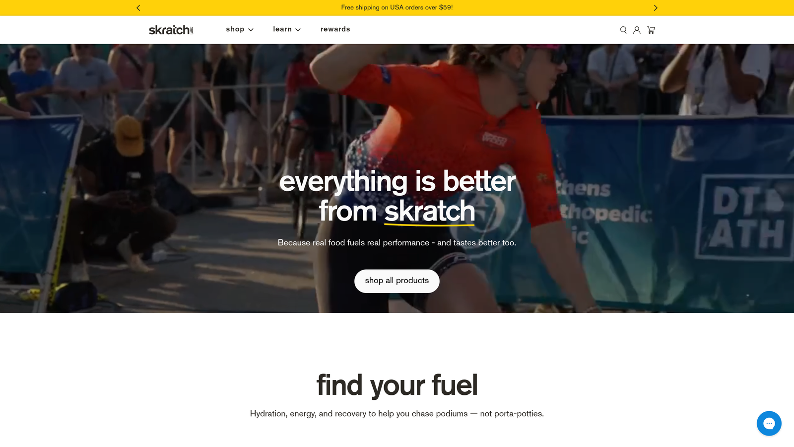 Screenshot of Skratch Labs Sport Hydration website