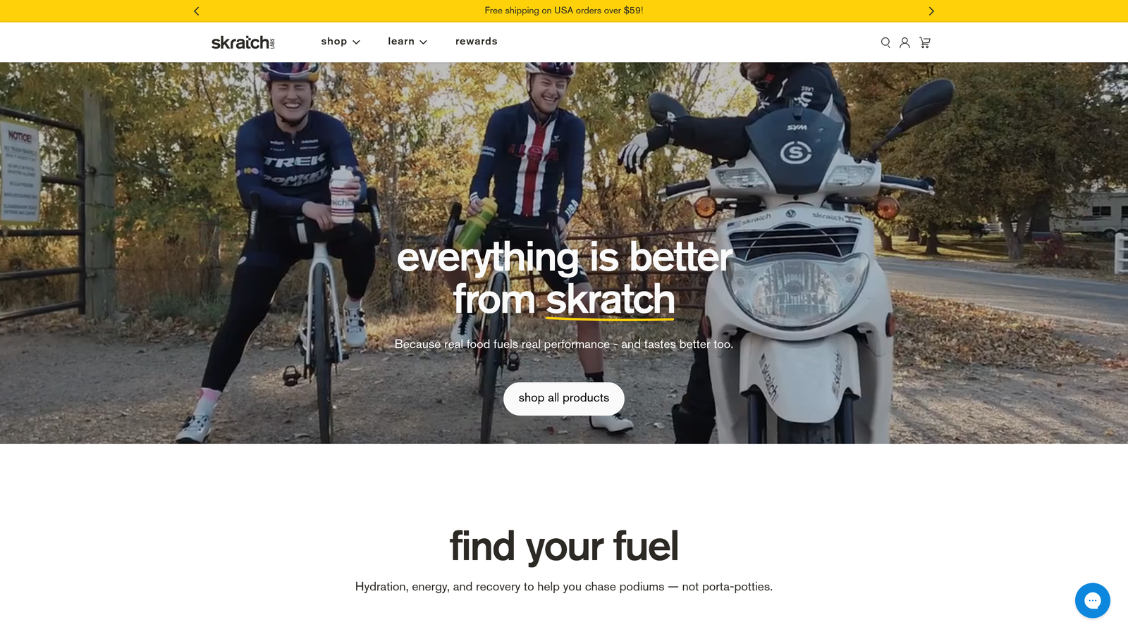 Screenshot of Skratch Labs Sport Hydration website