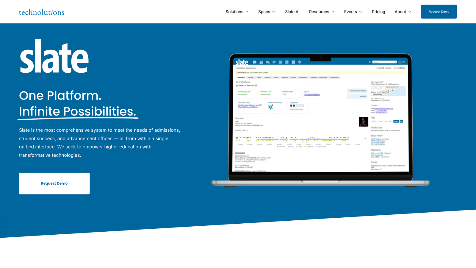 Screenshot of Slate by Technolutions website