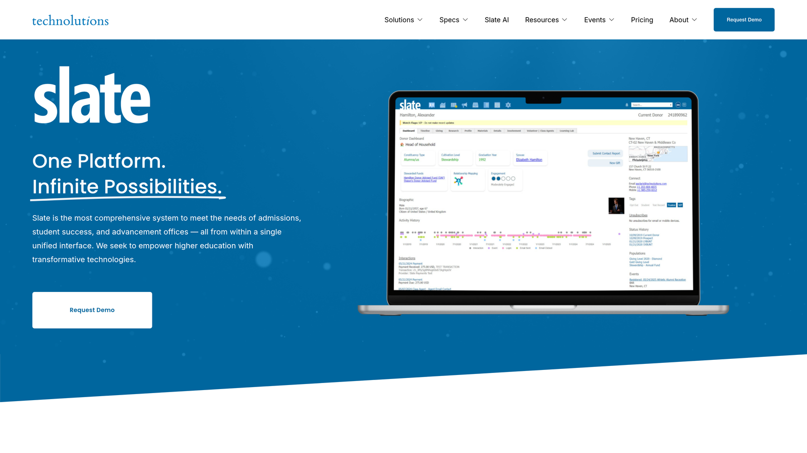 Screenshot of Slate by Technolutions website