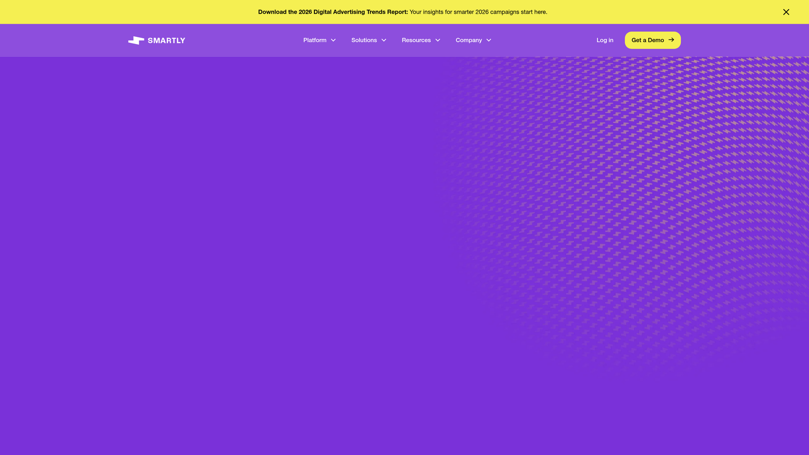 Screenshot of Smartly.io website homepage