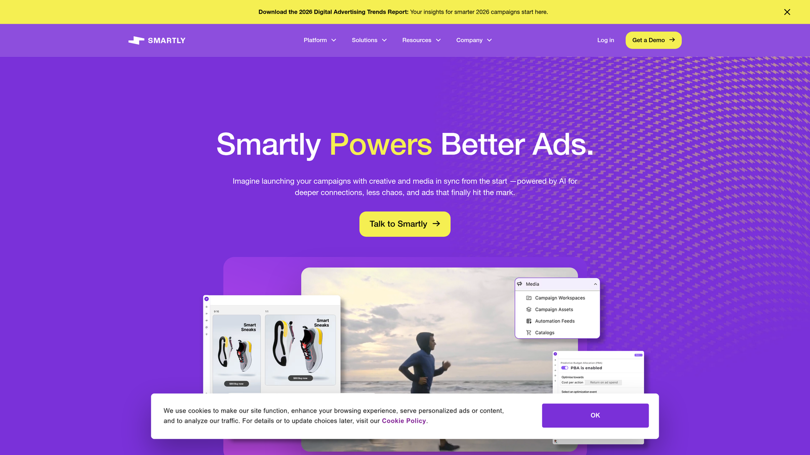 Screenshot of Smartly.io website homepage