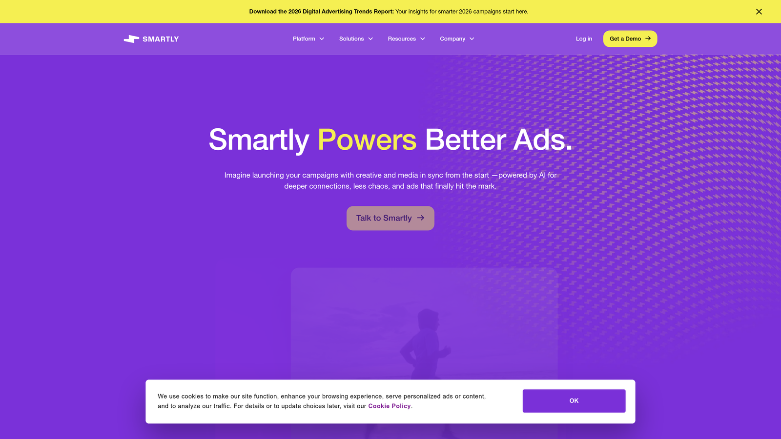 Screenshot of Smartly.io website homepage
