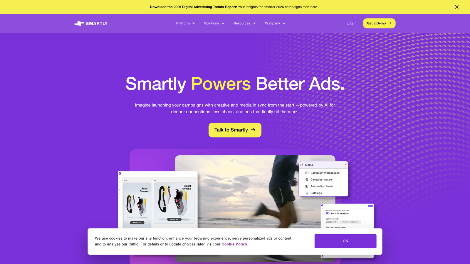 Screenshot of Smartly.io website homepage