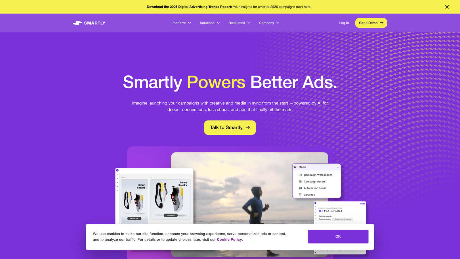Screenshot of Smartly.io website homepage