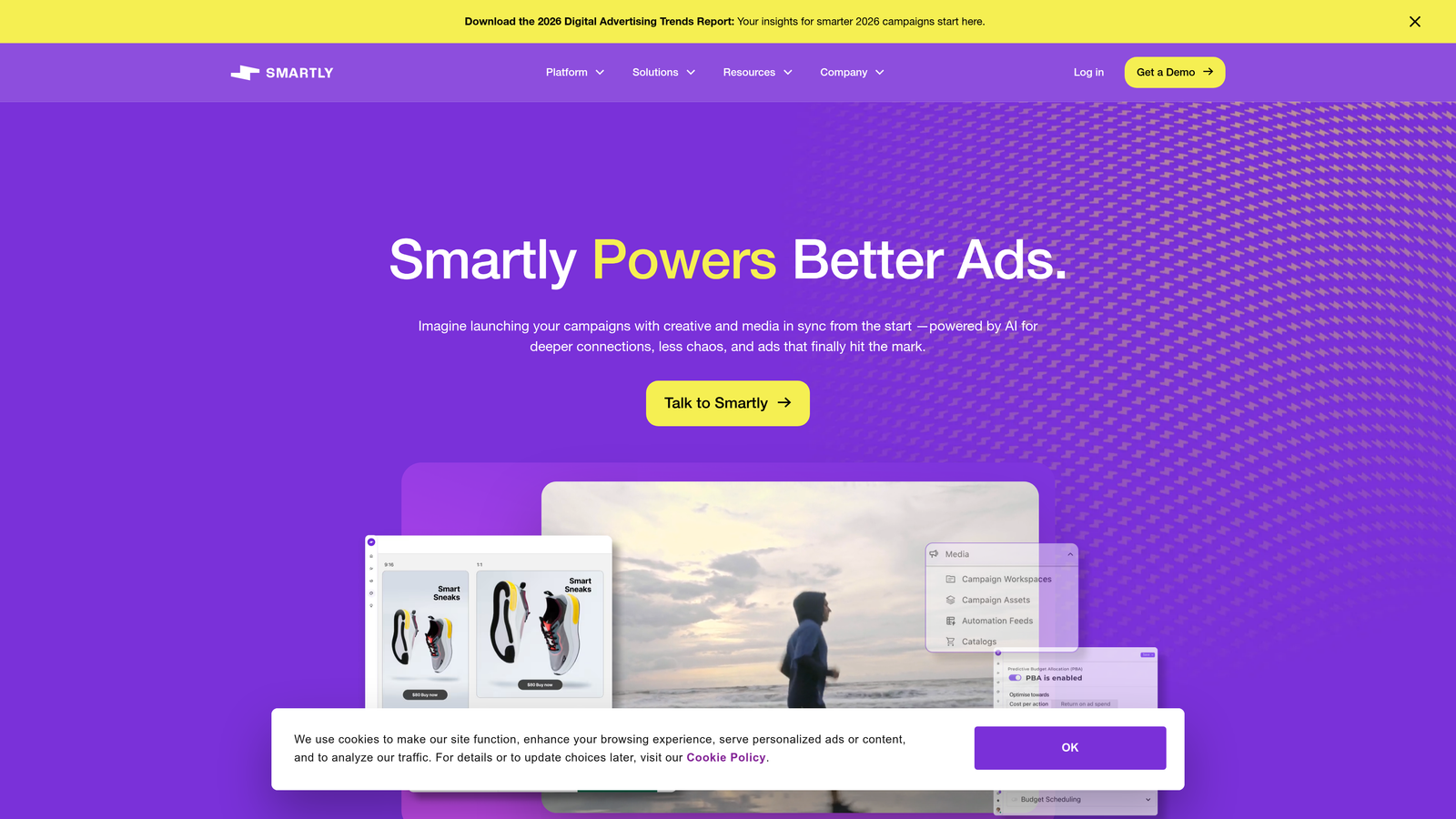 Screenshot of Smartly.io website homepage