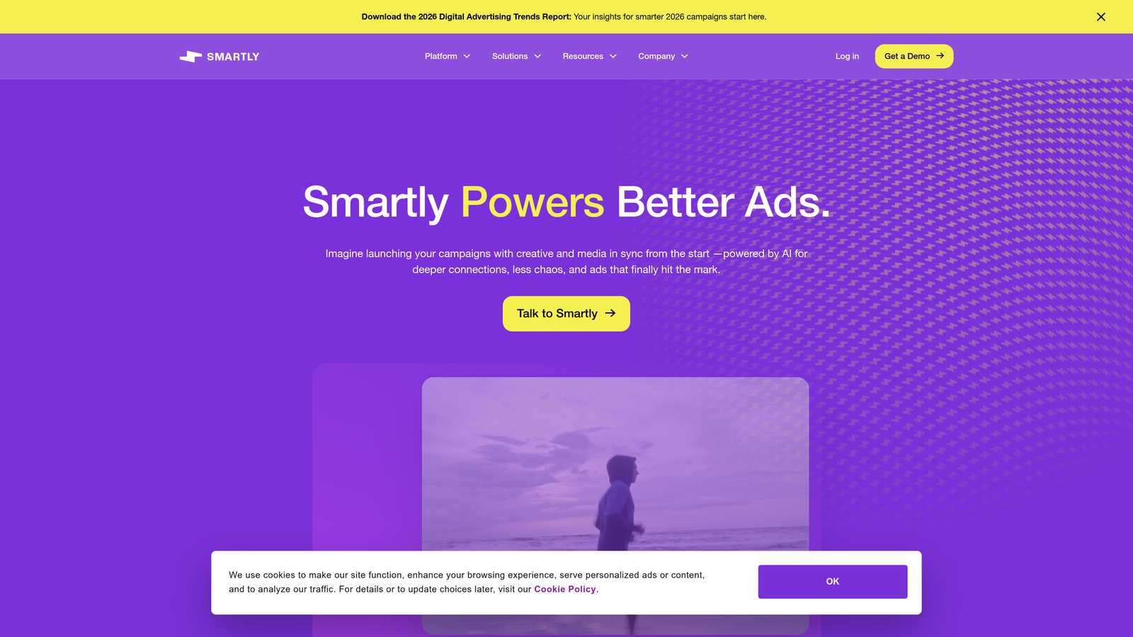 Screenshot of Smartly.io website homepage
