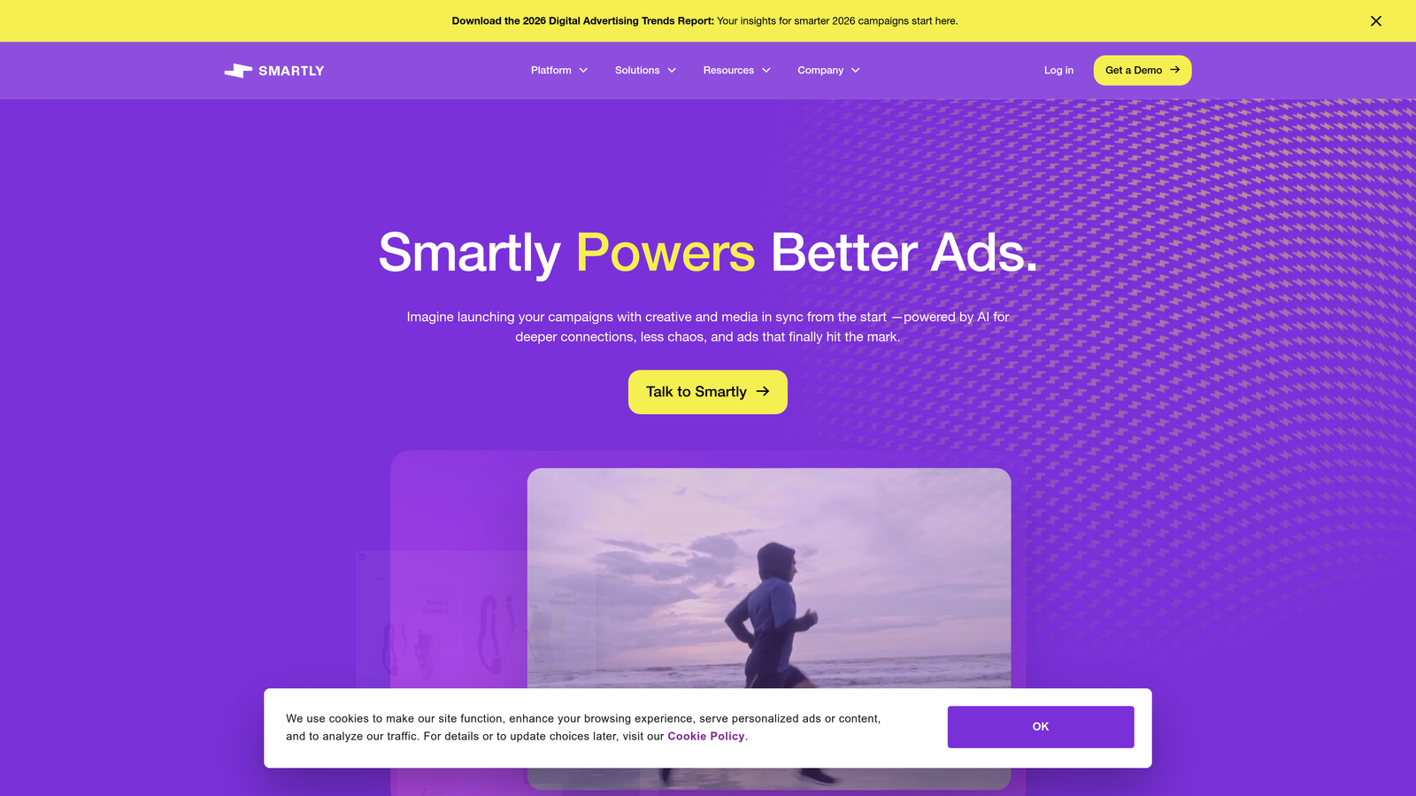 Screenshot of Smartly.io website homepage
