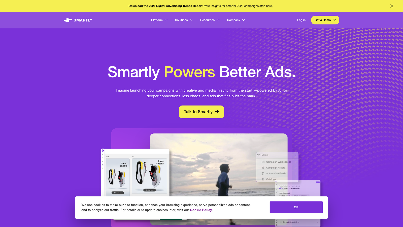 Screenshot of Smartly.io website