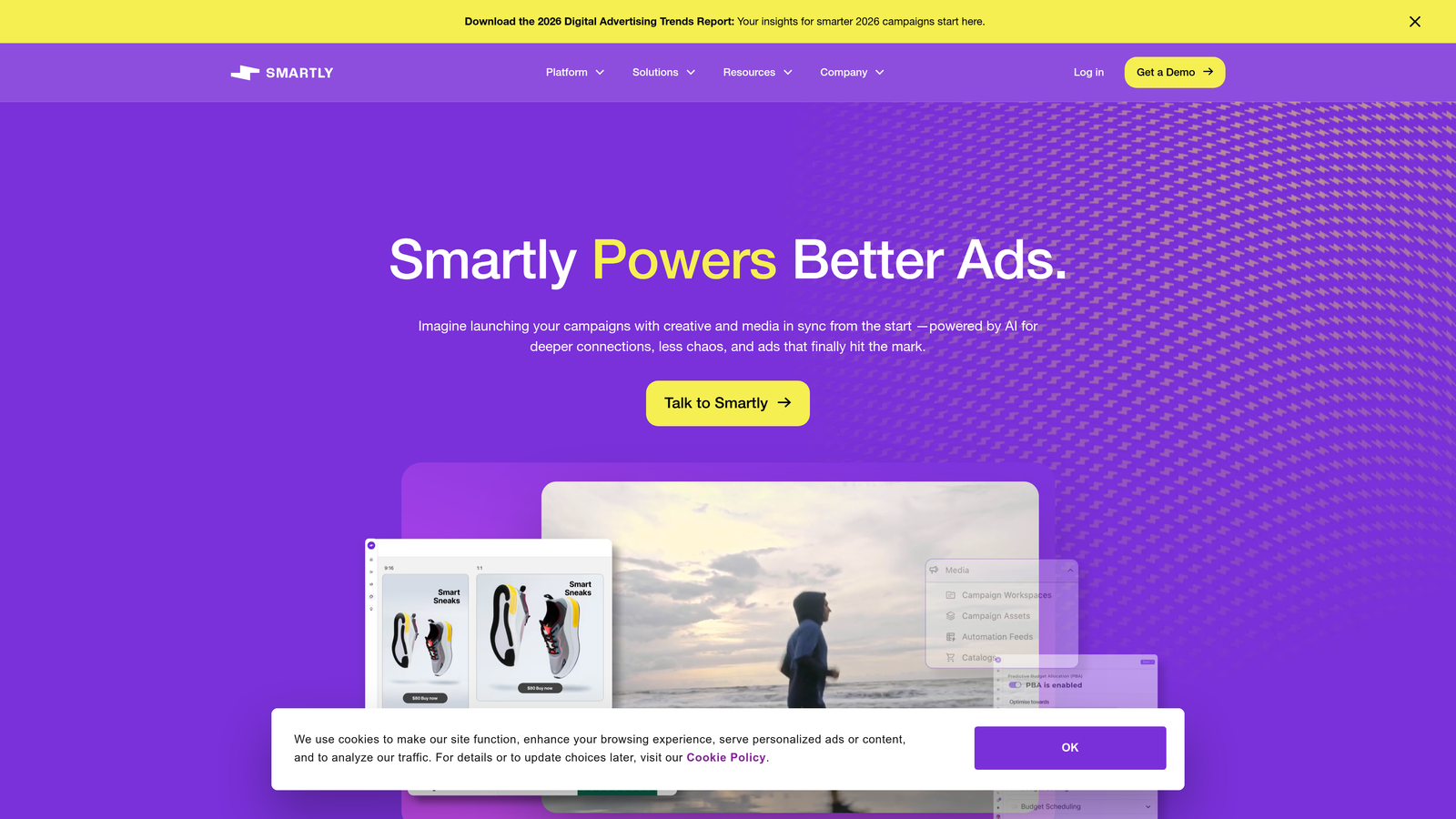 Screenshot of Smartly.io website