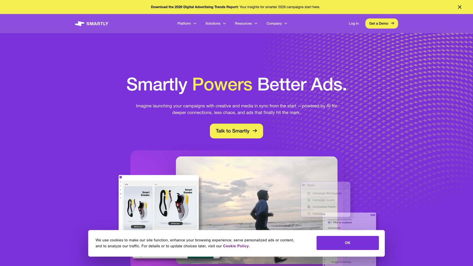 Screenshot of Smartly.io website