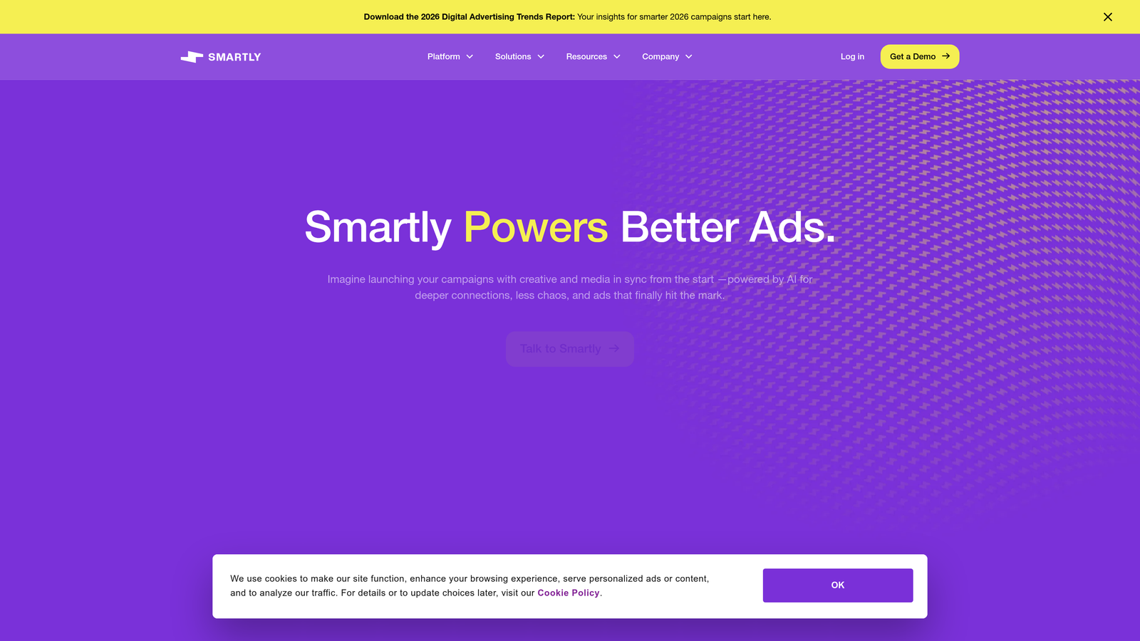 Screenshot of Smartly.io website