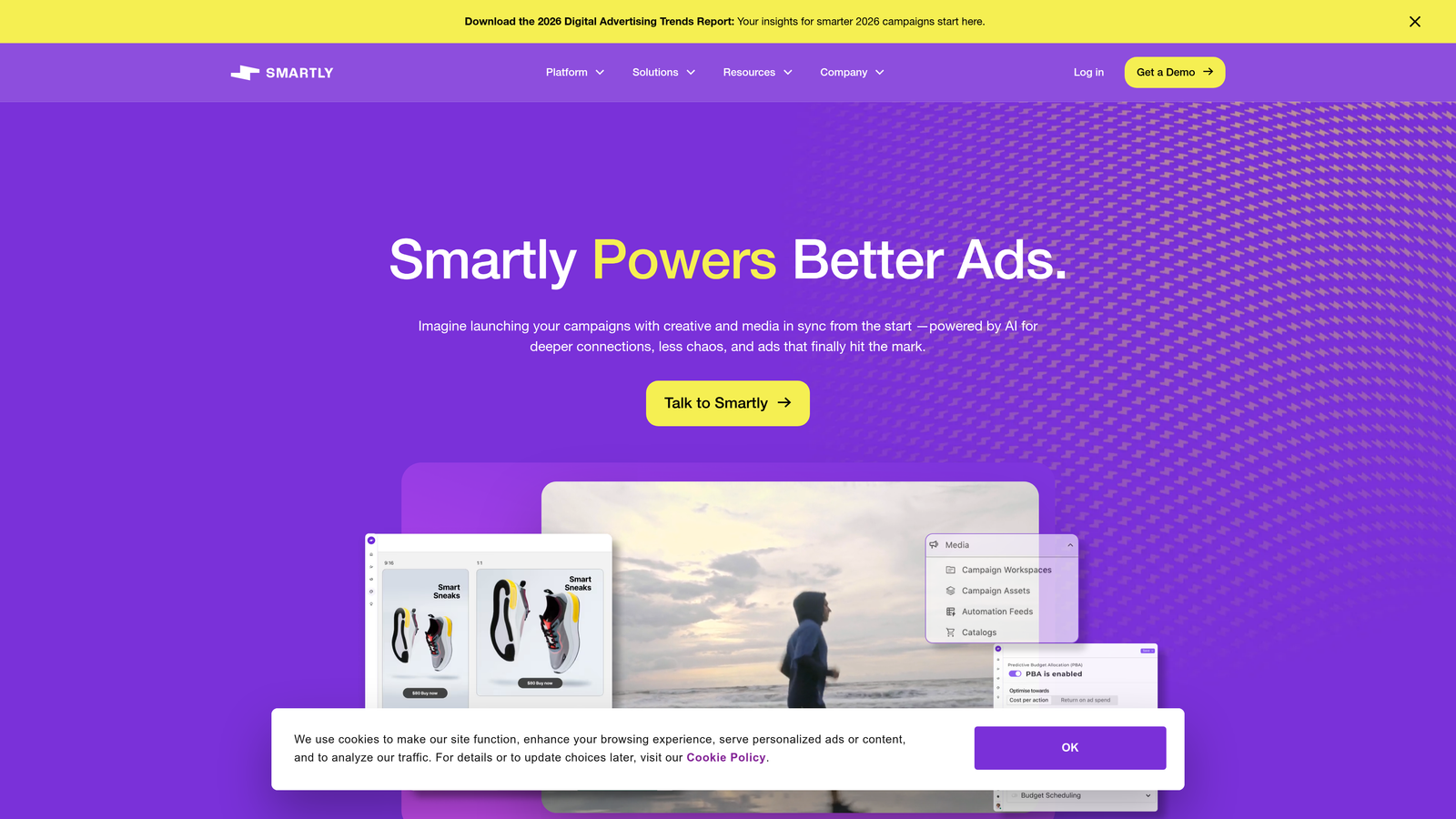 Screenshot of Smartly.io website