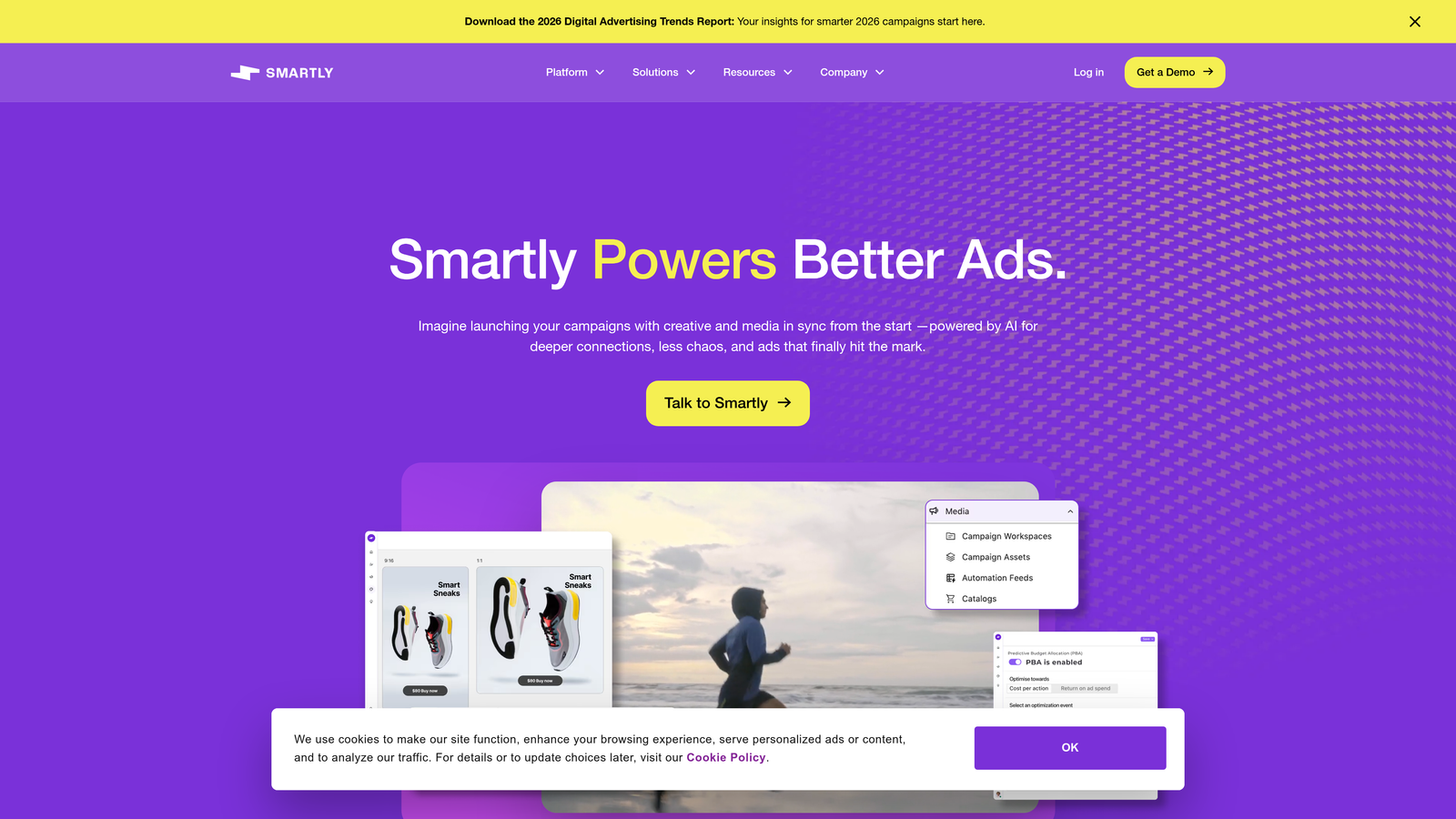 Screenshot of Smartly.io website
