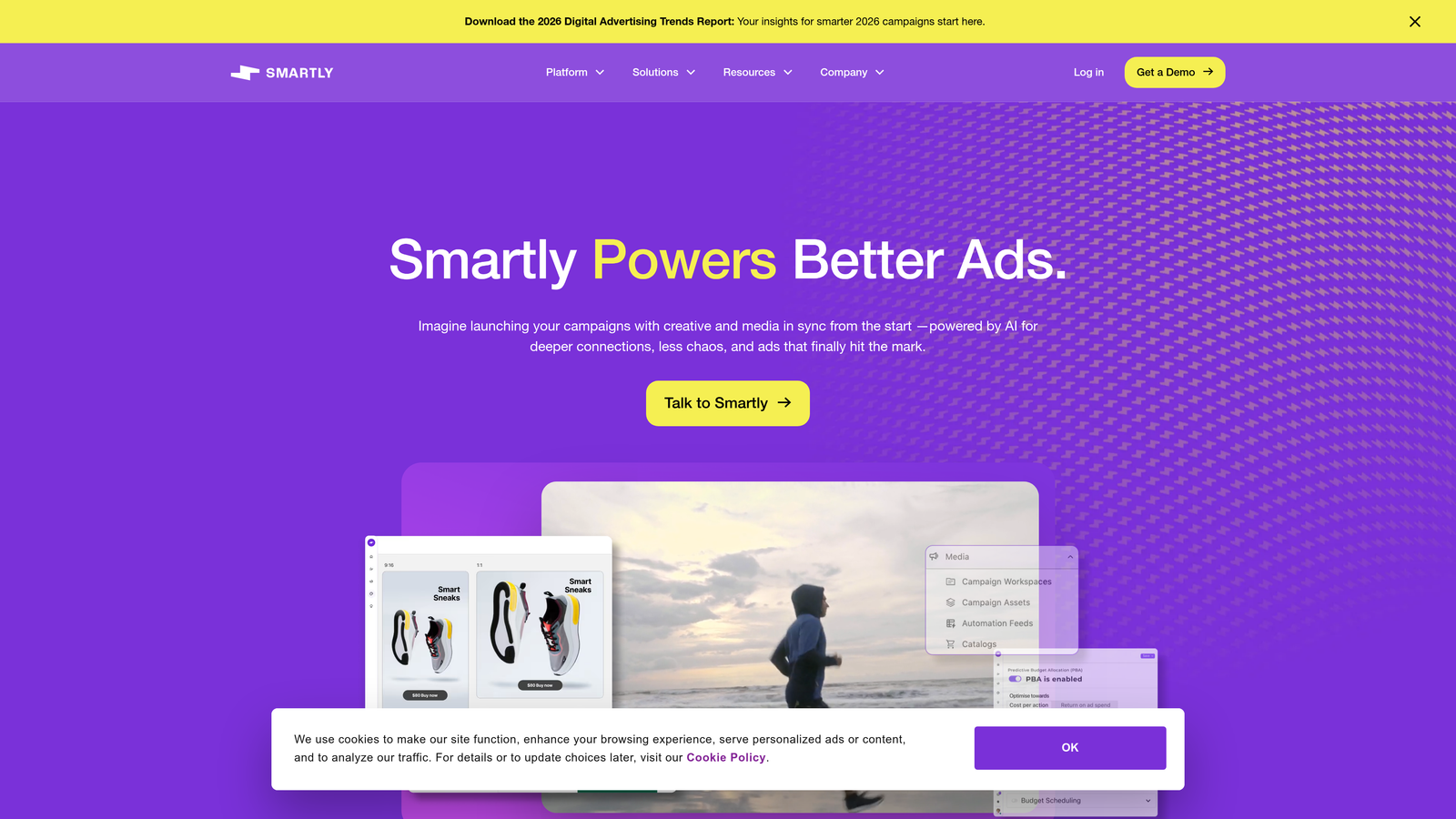 Screenshot of Smartly.io website