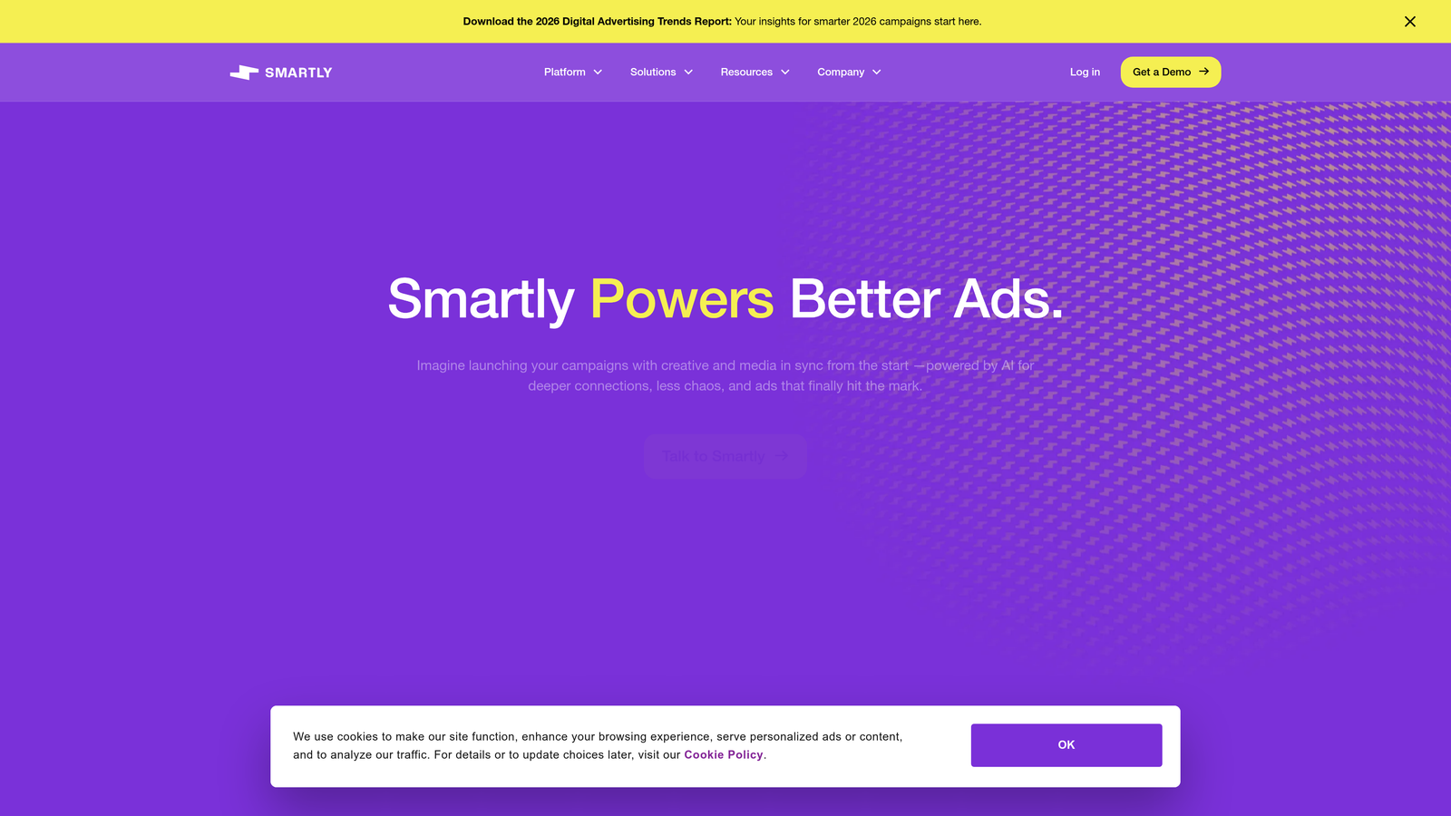 Screenshot of Smartly.io website