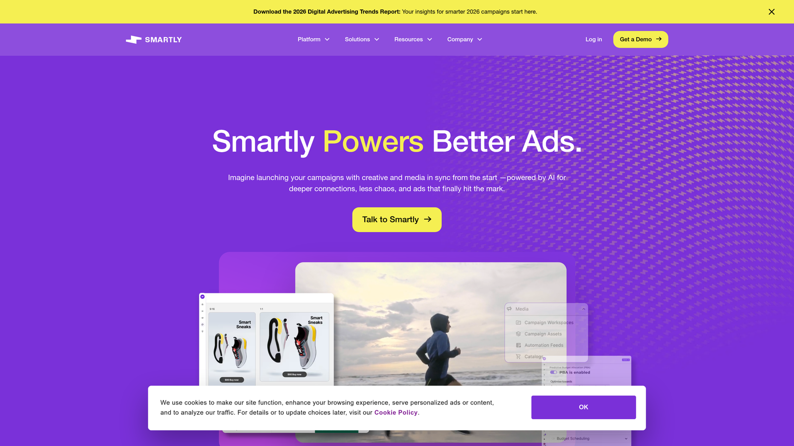 Screenshot of Smartly.io website