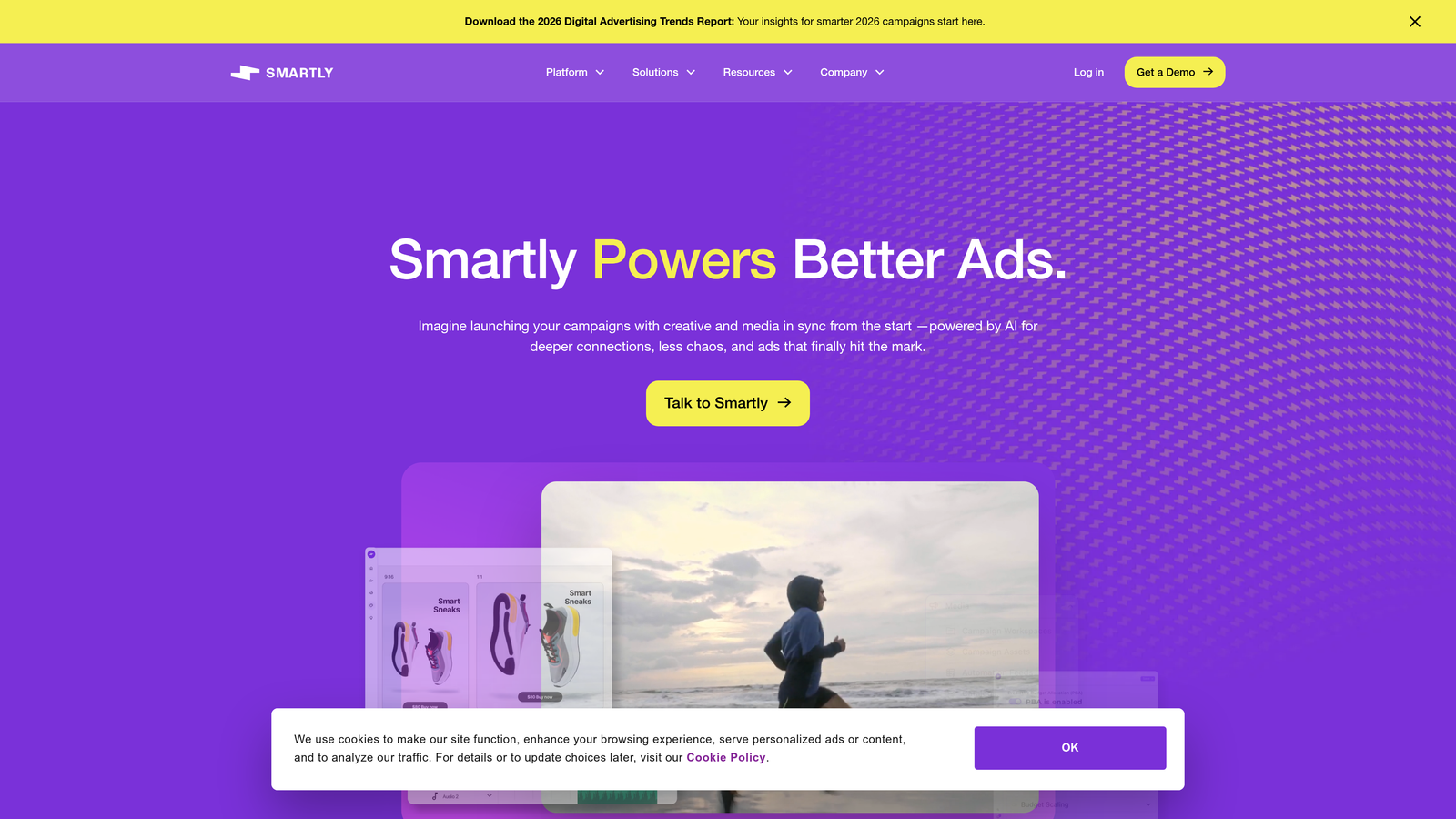 Screenshot of Smartly.io website