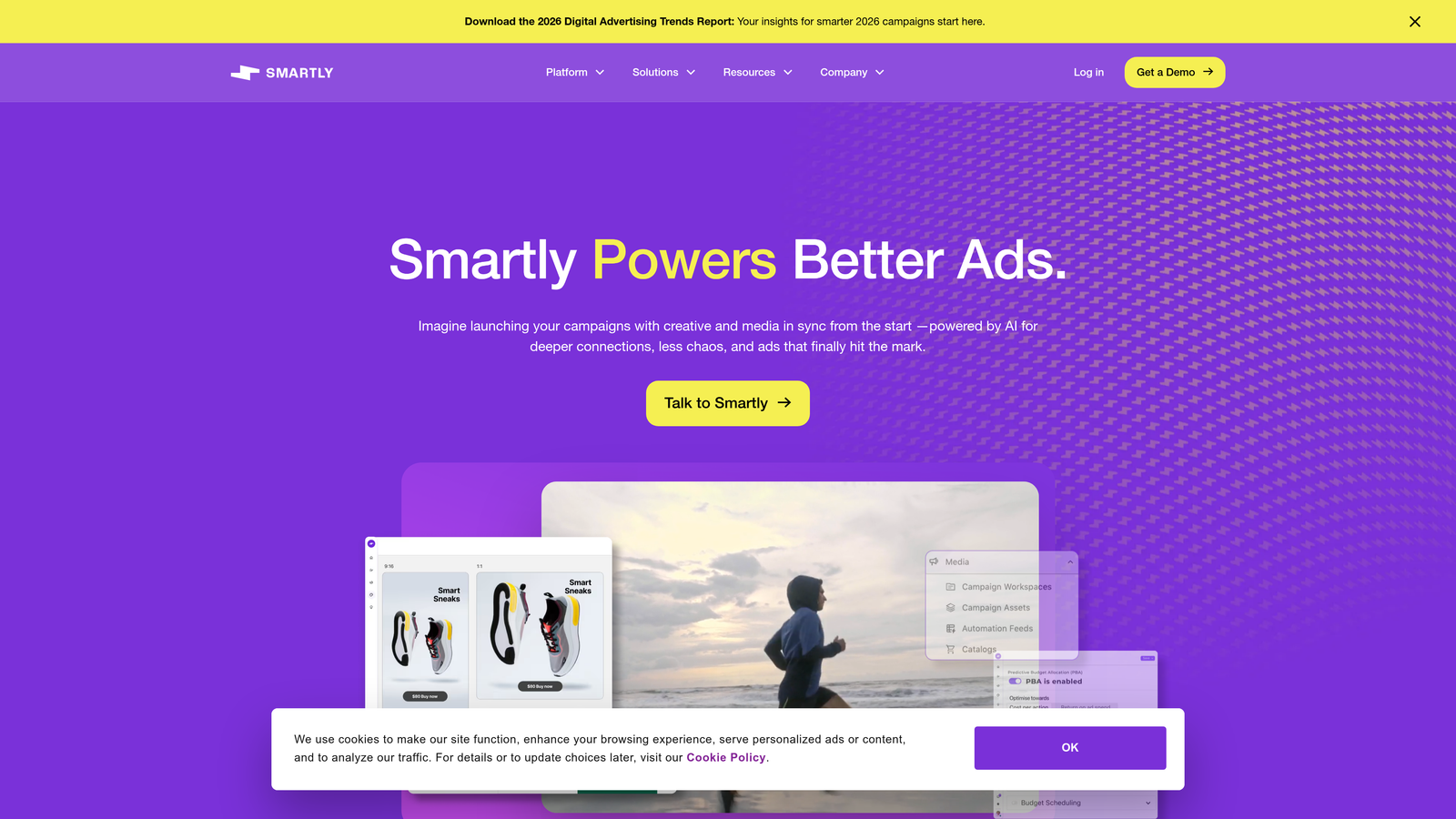 Screenshot of Smartly.io website