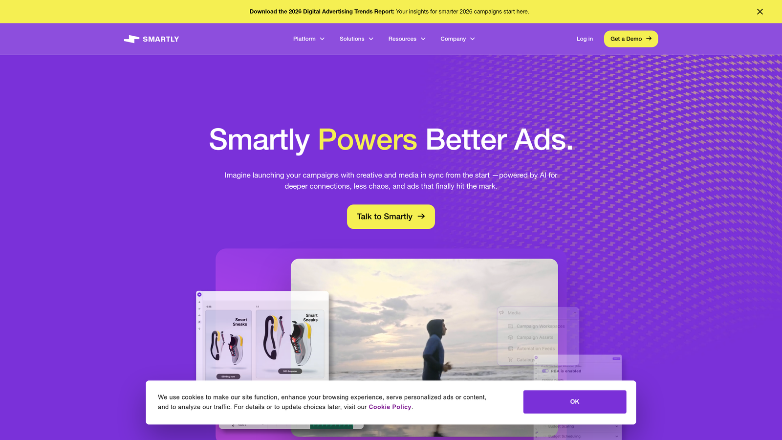 Screenshot of Smartly.io website