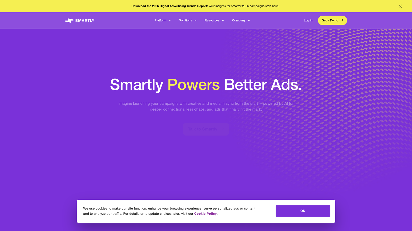 Screenshot of Smartly.io website