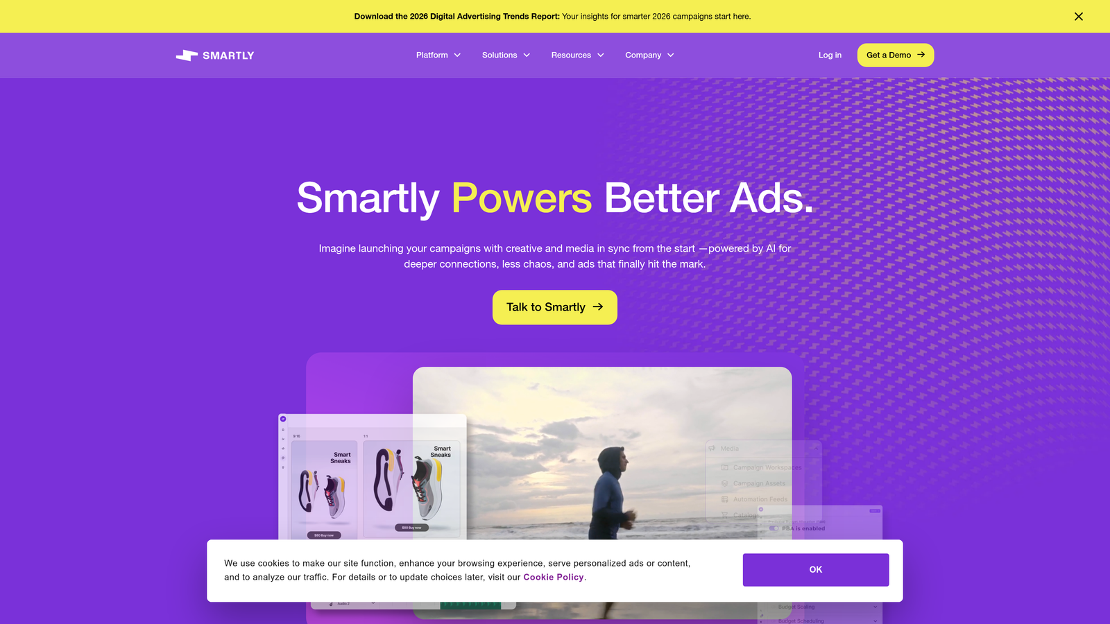 Screenshot of Smartly.io website
