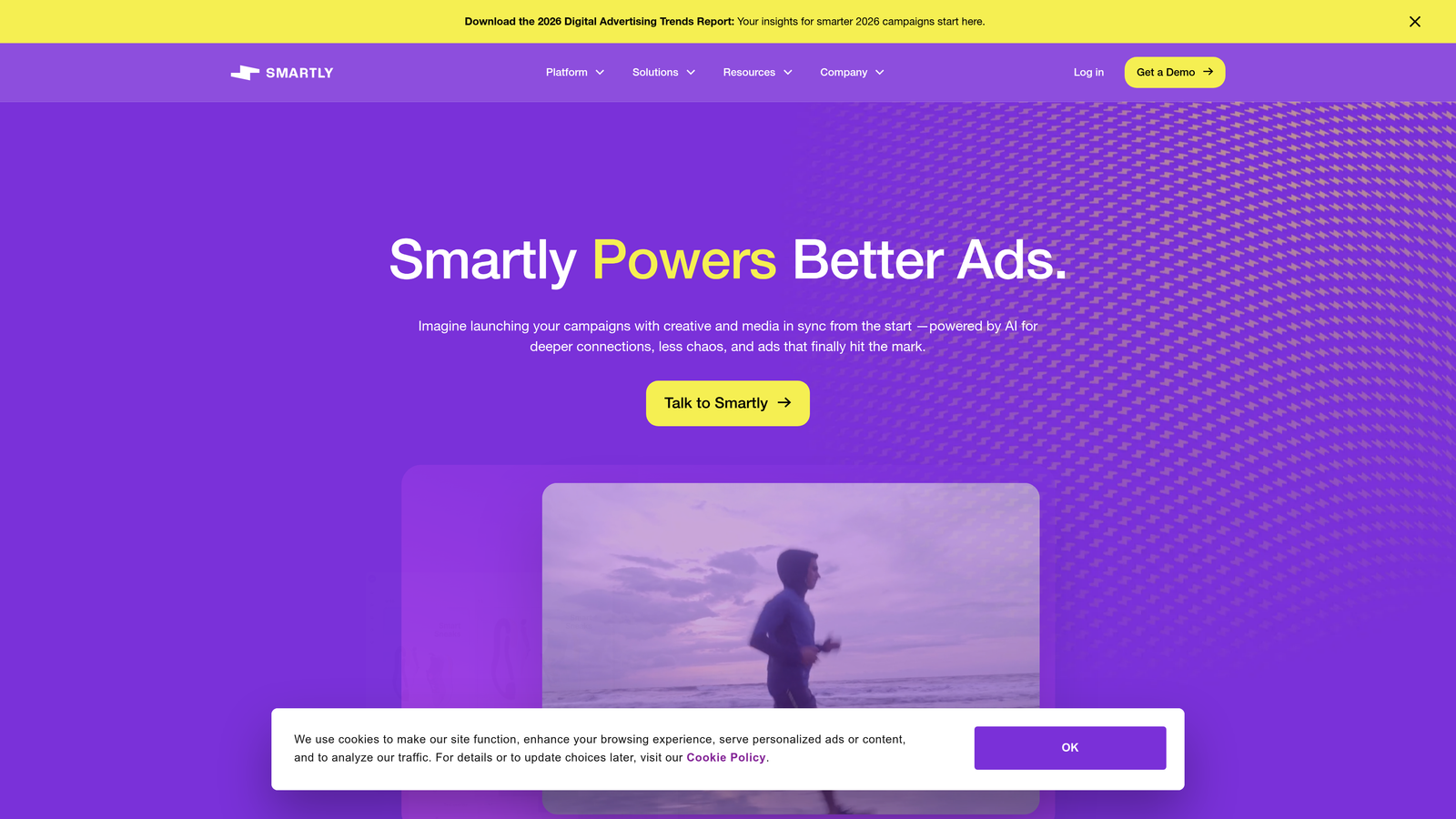 Screenshot of Smartly.io website
