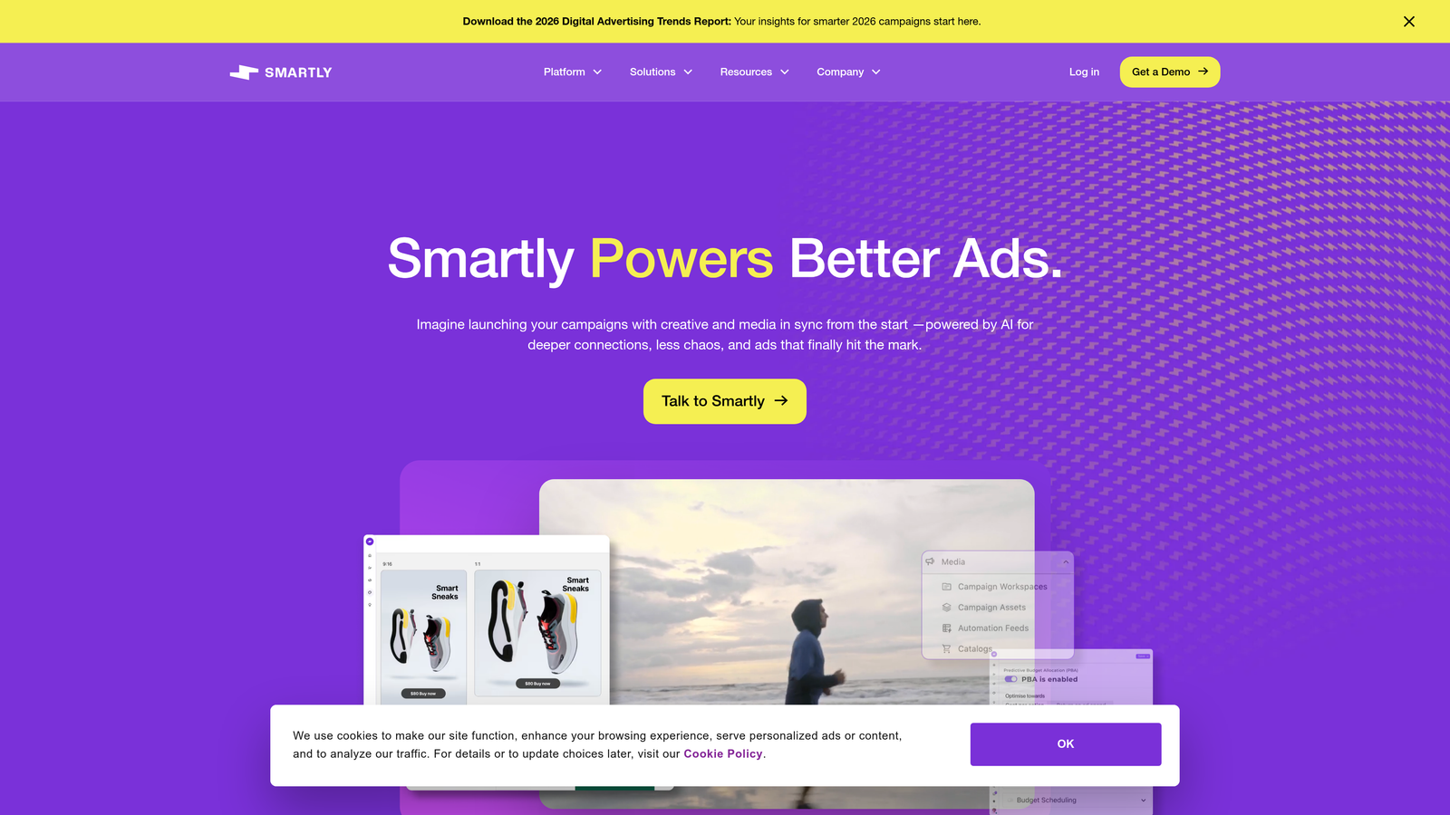 Screenshot of Smartly.io website