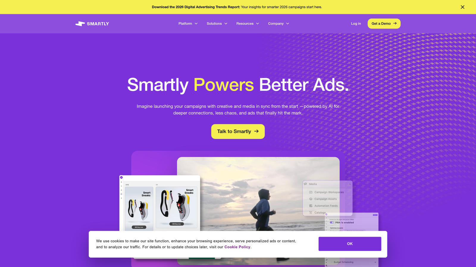 Screenshot of Smartly.io website