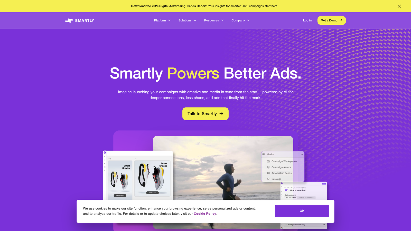 Screenshot of Smartly.io website